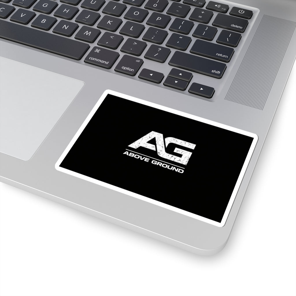 Above Ground AG Logo Sticker — Kiss-Cut Black Vinyl Laptop Decal