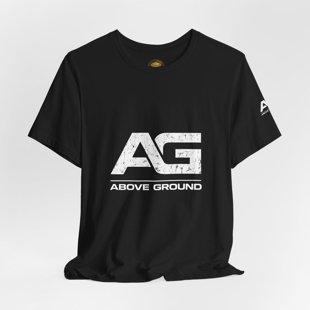 Above Ground 'AG' Logo Tee — Men's Black Graphic T‑Shirt