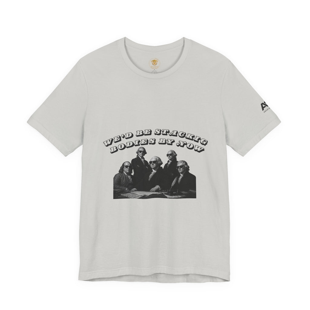 Graphic Tee — “Who Be Stacking Bodies?” Vintage Band Photo