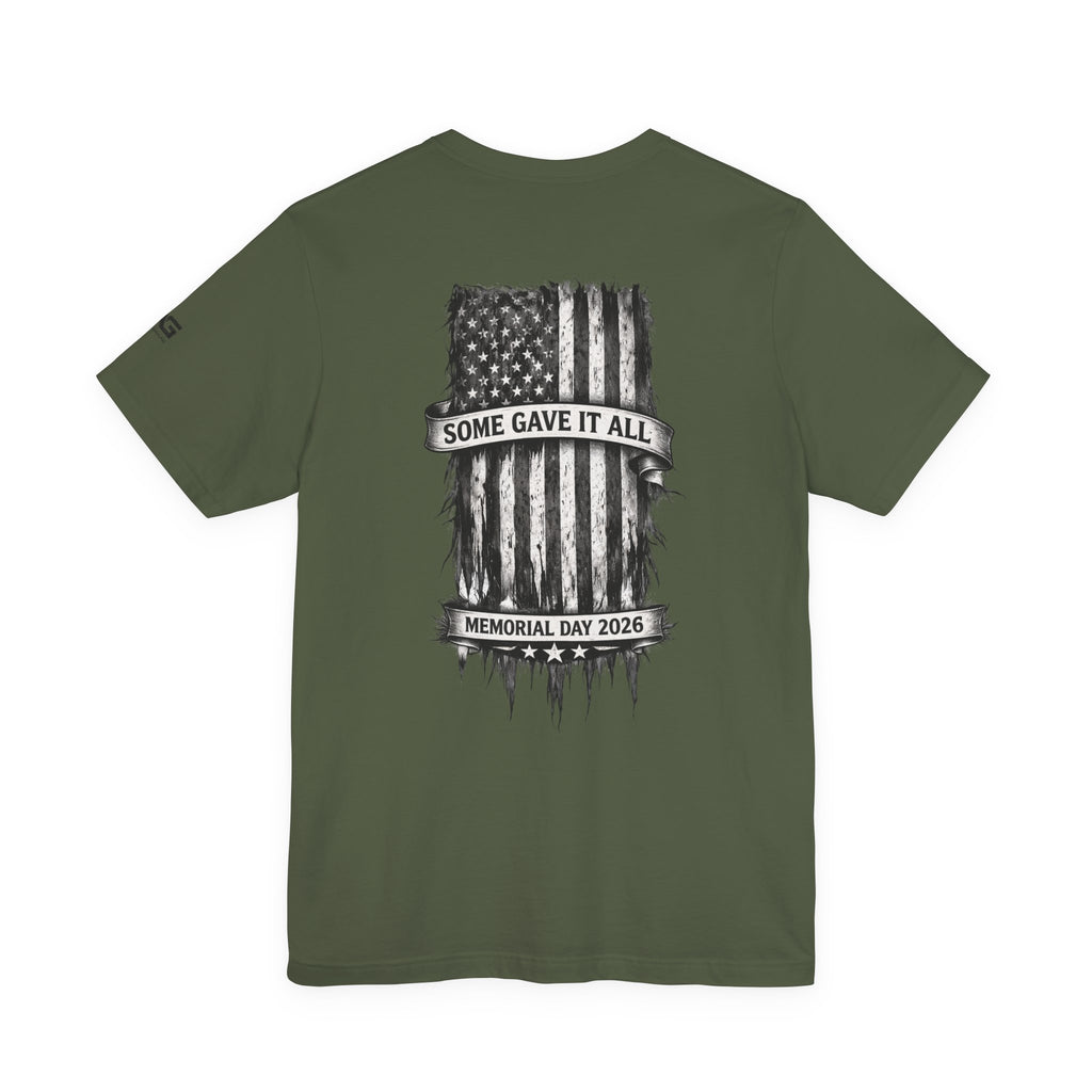 Memorial Day Tee — "Some Gave It All" Distressed American Flag T-Shirt
