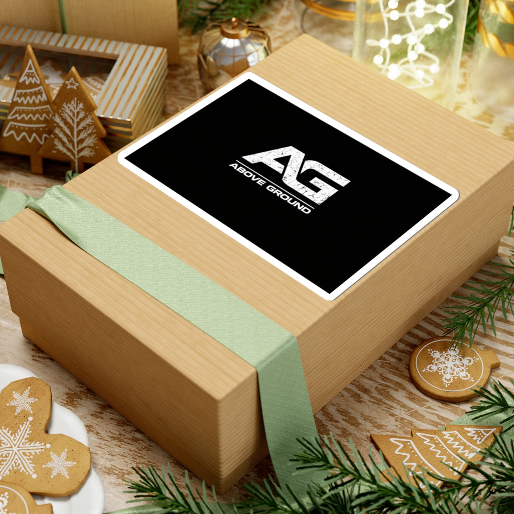 Above Ground AG Logo Sticker — Kiss-Cut Black Vinyl Laptop Decal