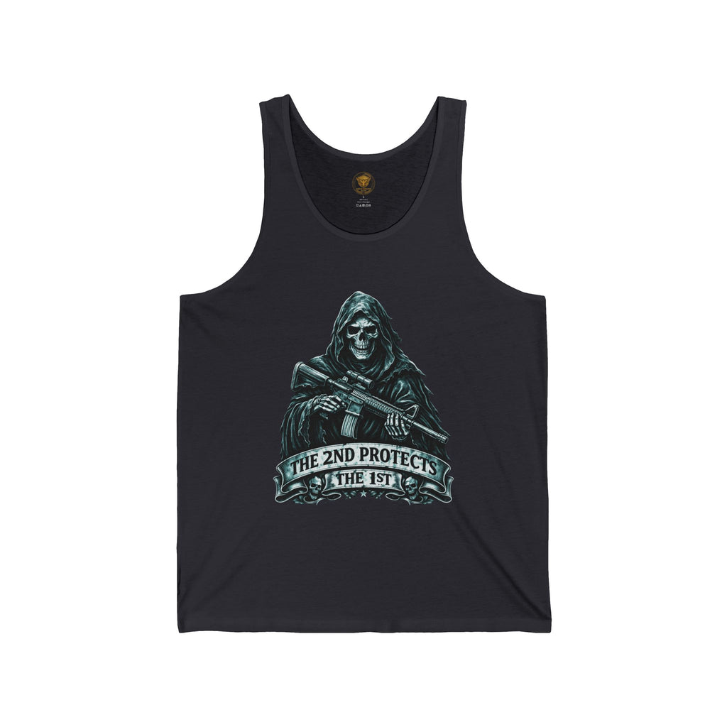 2nd Protects 1st Tank Top — Tactical Skeleton Rifle Graphic Tank