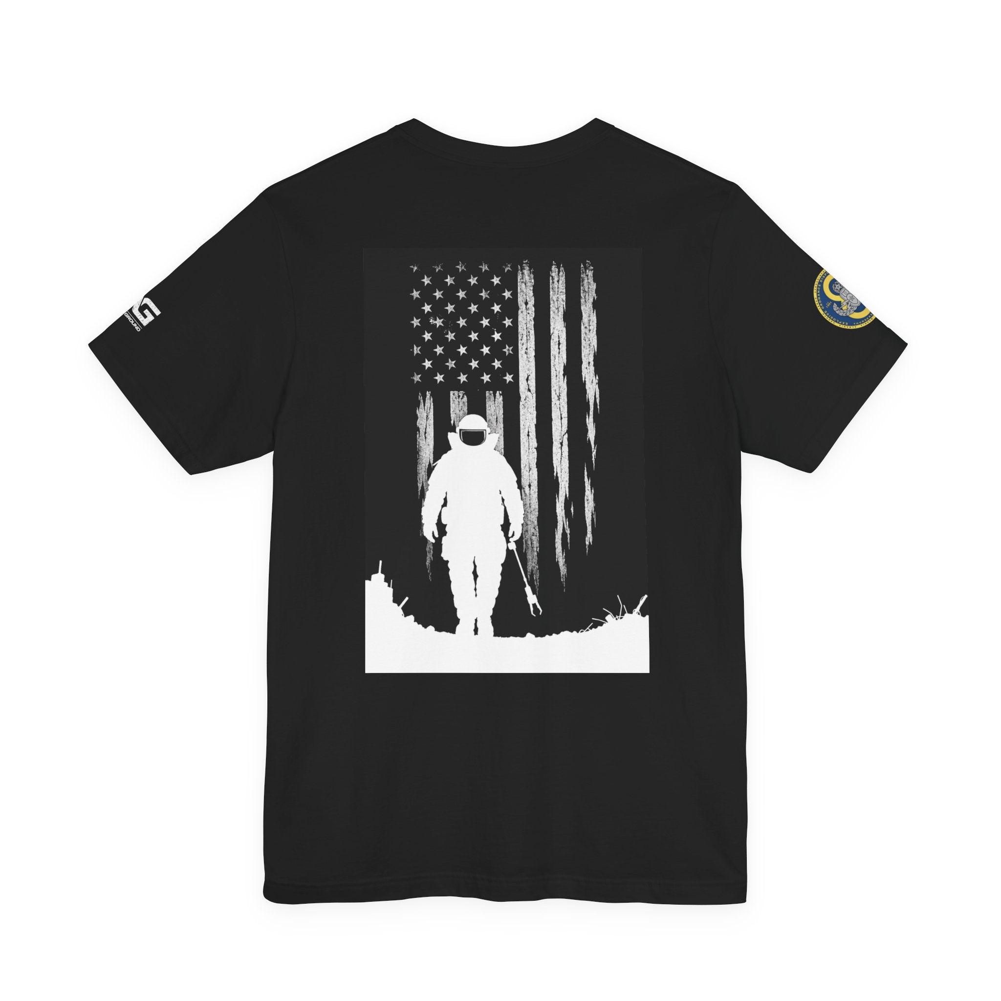 EOD Suit American Flag T‑Shirt — Space Explorer Graphic Tee