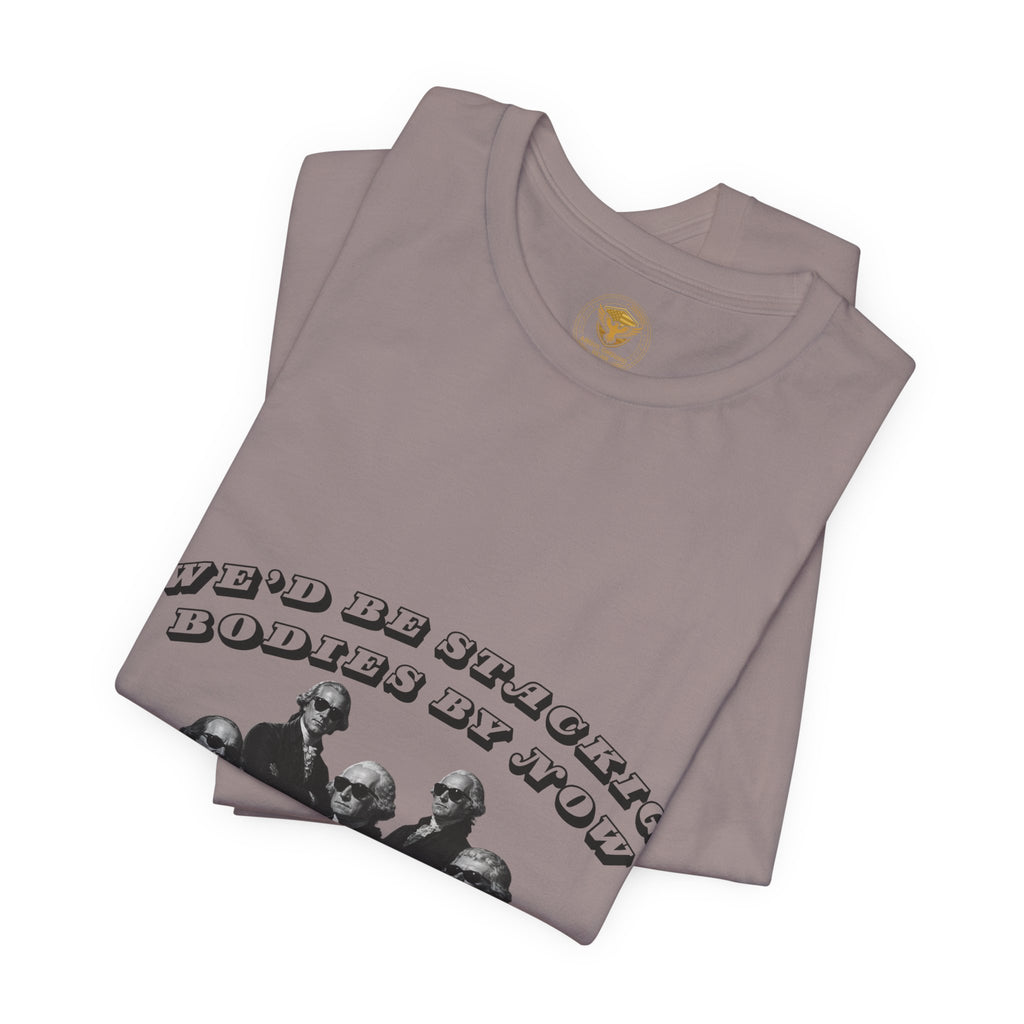 Graphic Tee — “Who Be Stacking Bodies?” Vintage Band Photo