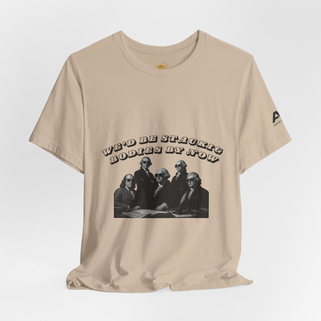 Graphic Tee — “Who Be Stacking Bodies?” Vintage Band Photo