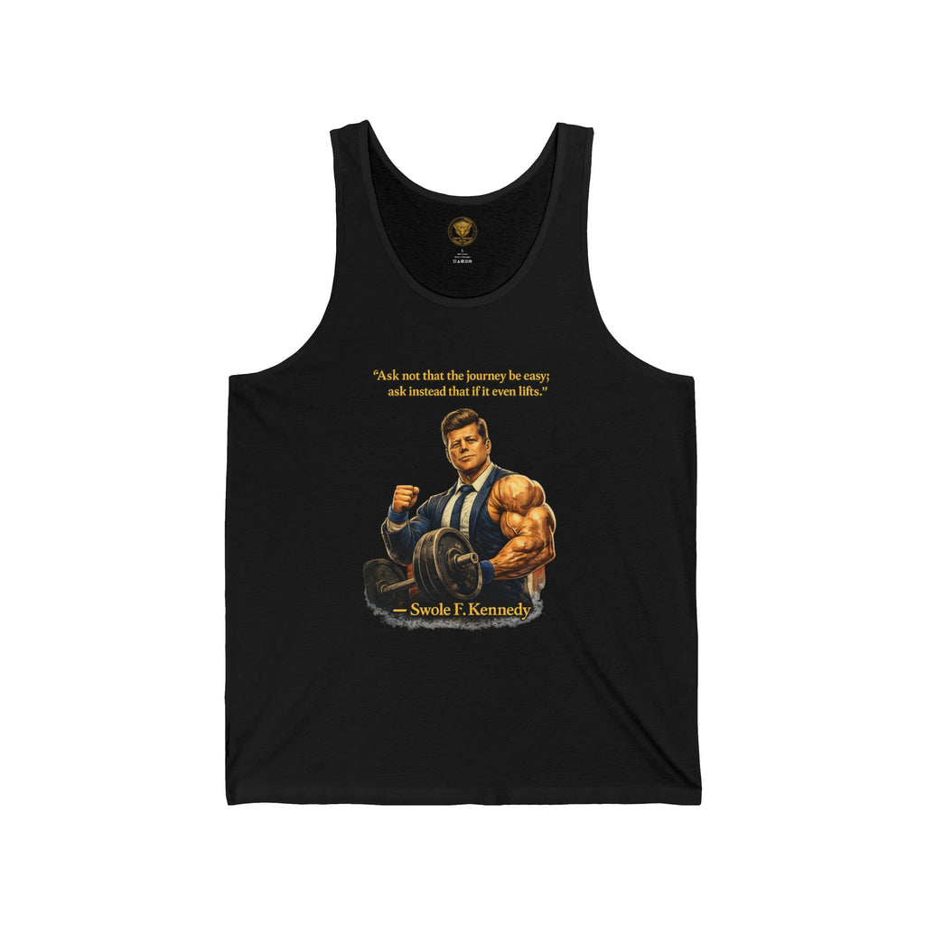 Muscle JFK Tank Top – 'Ask not...' Vintage Political Humor Fitness Tee