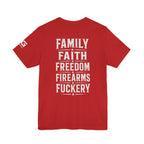 Liberty 1776 Tee - "Family Faith Freedom Firearms" Patriotic T-Shirt