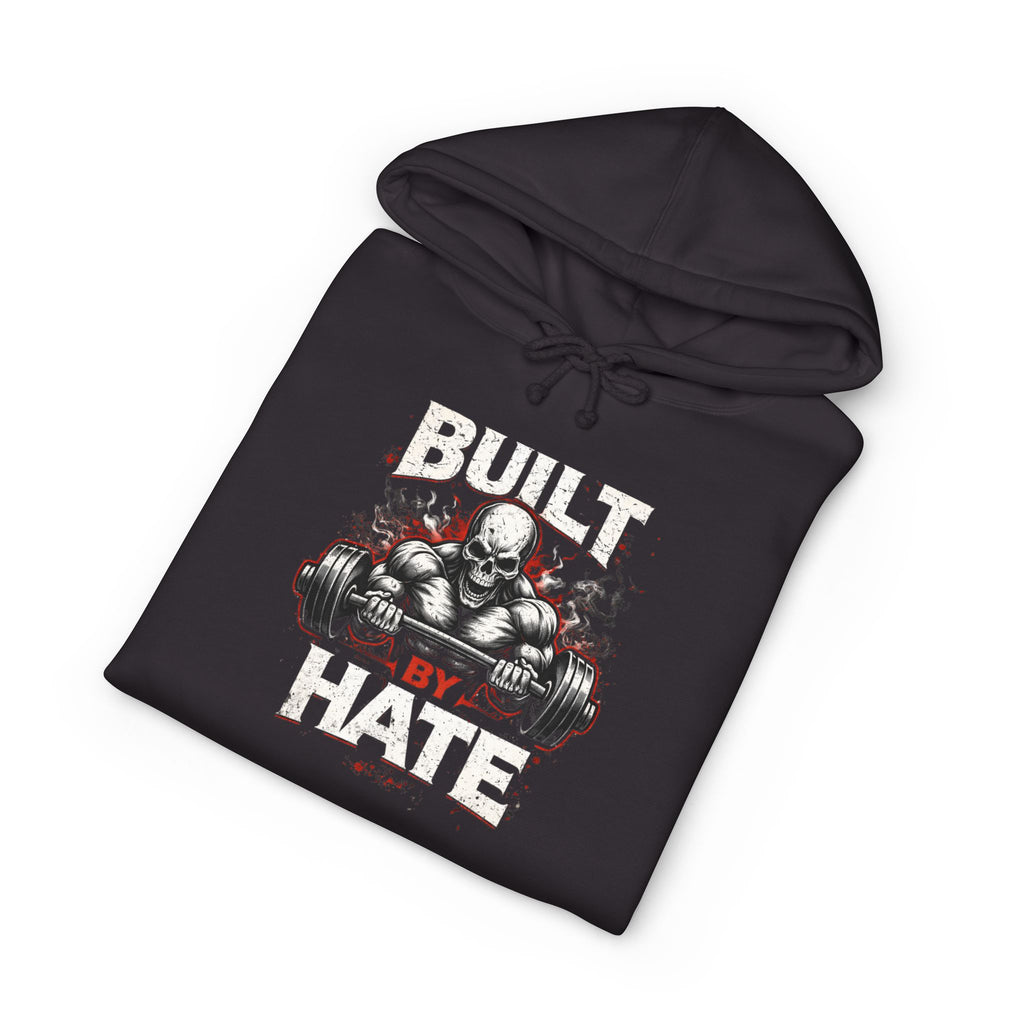 Built Not By Hate Camo Hoodie — Skull & Barbell Fitness Pullover