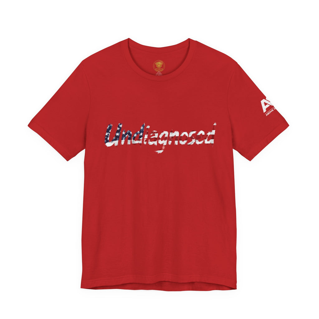 Undiagnosed T‑Shirt — Patriotic American Flag Script Tee