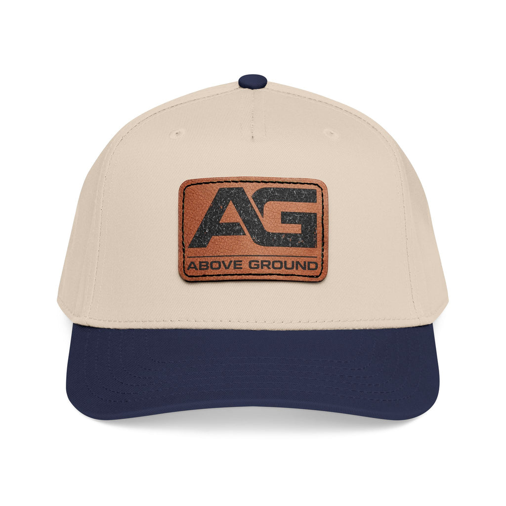 Above Ground Leather Patch Baseball Cap