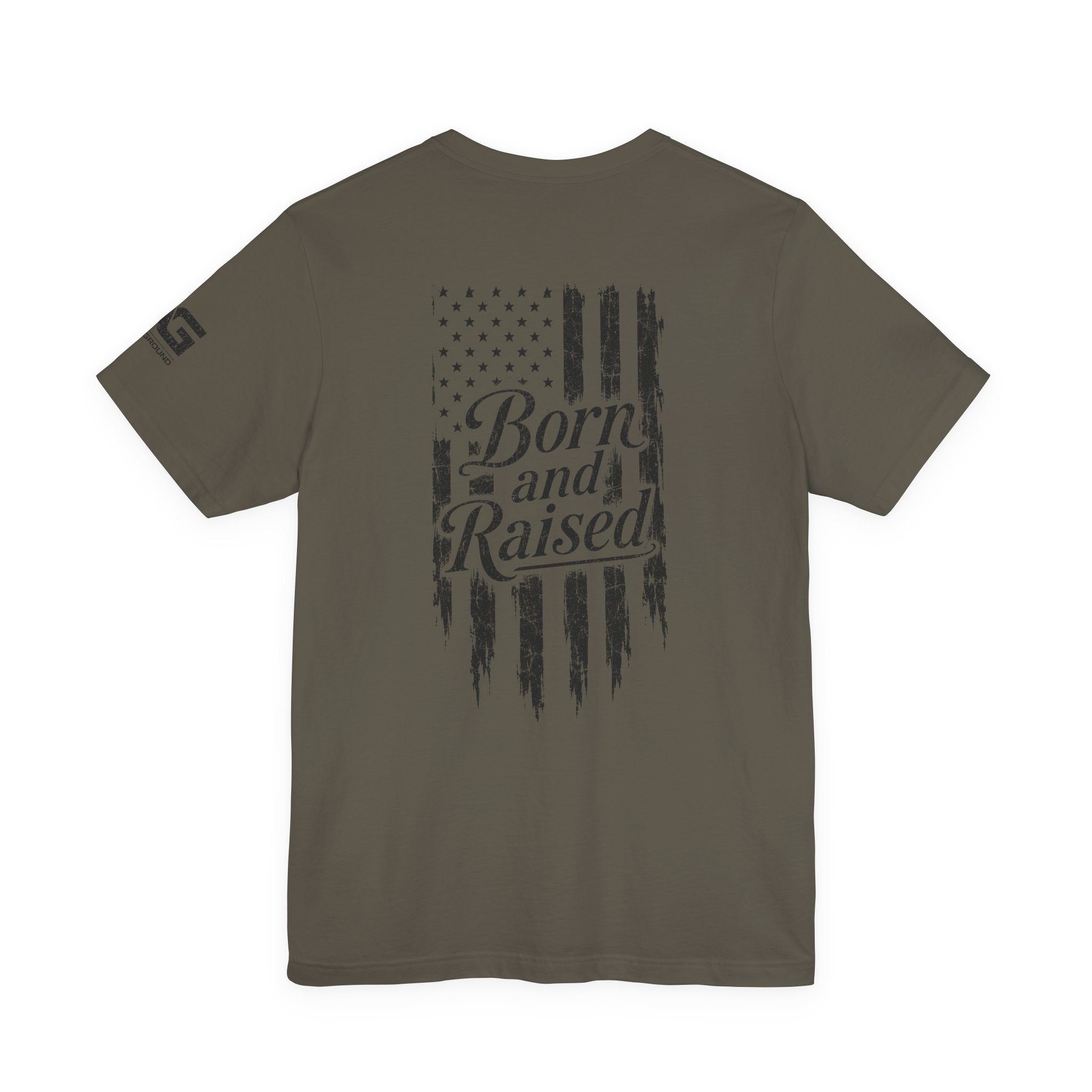 Born and Raised Tee — Distressed American Flag 1776 Patriotic T‑Shirt