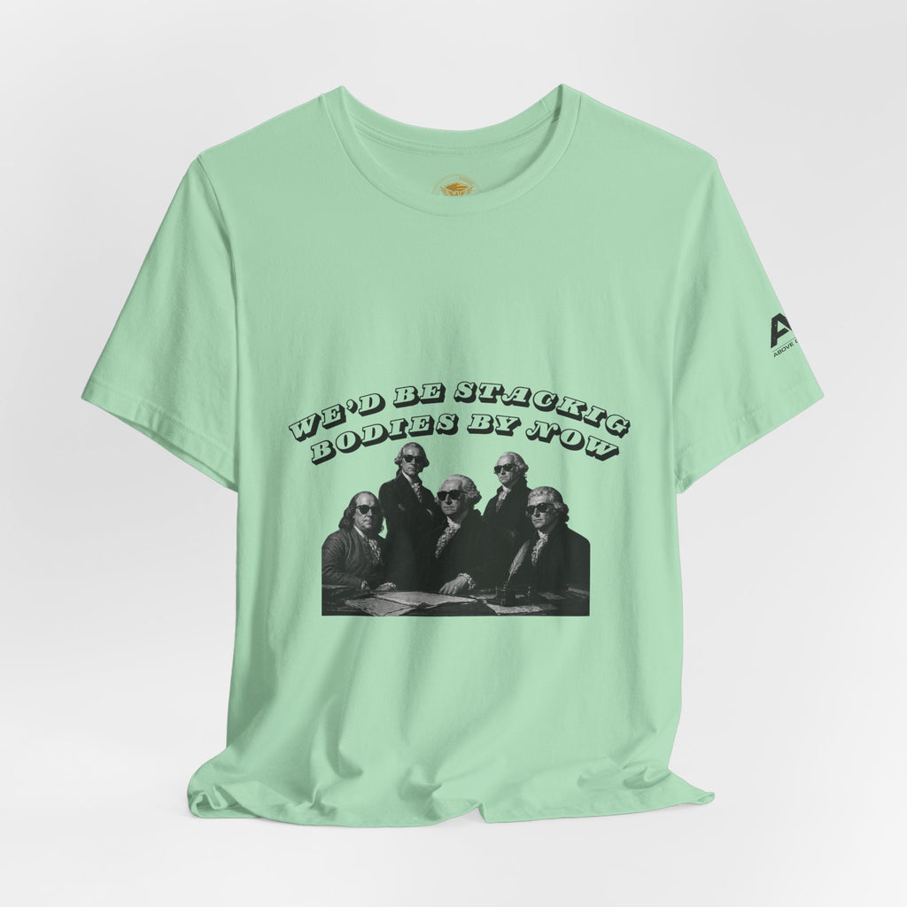 Graphic Tee — “Who Be Stacking Bodies?” Vintage Band Photo