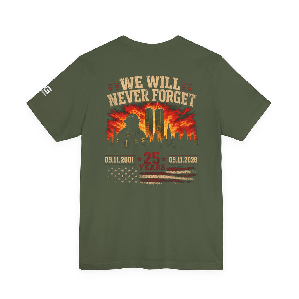 We Will Never Forget 9/11 Memorial T-Shirt