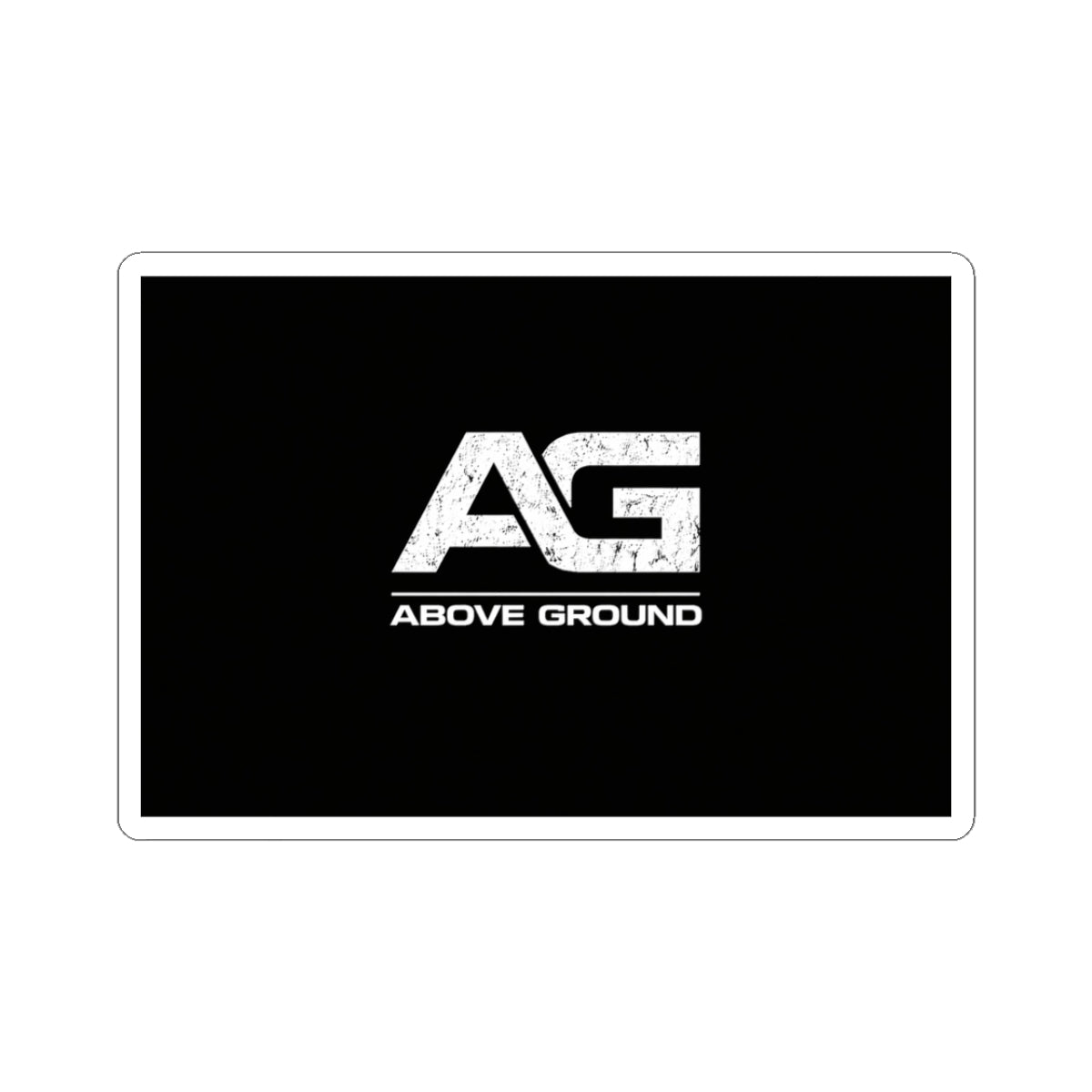 Above Ground AG Logo Sticker — Kiss-Cut Black Vinyl Laptop Decal
