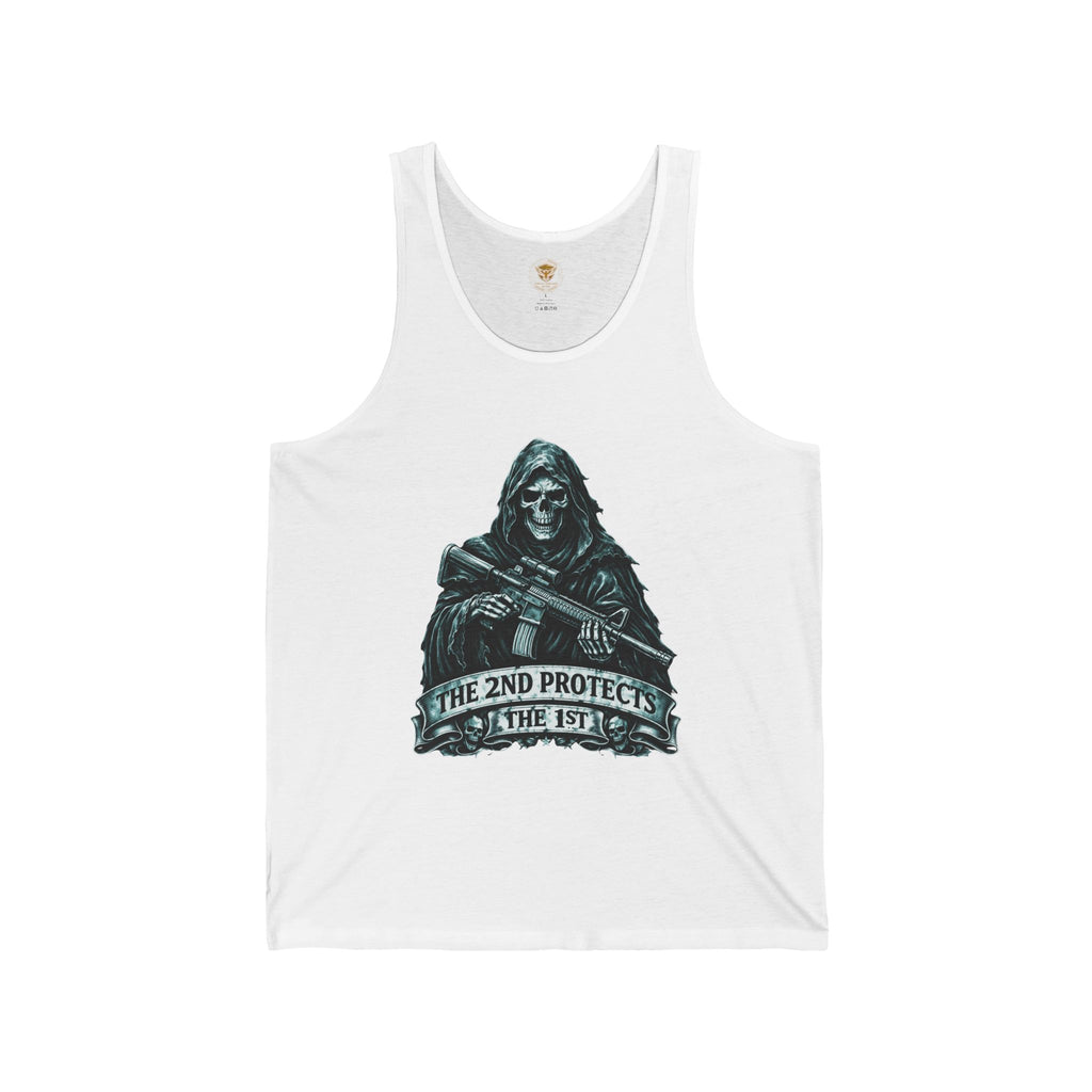 2nd Protects 1st Tank Top — Tactical Skeleton Rifle Graphic Tank