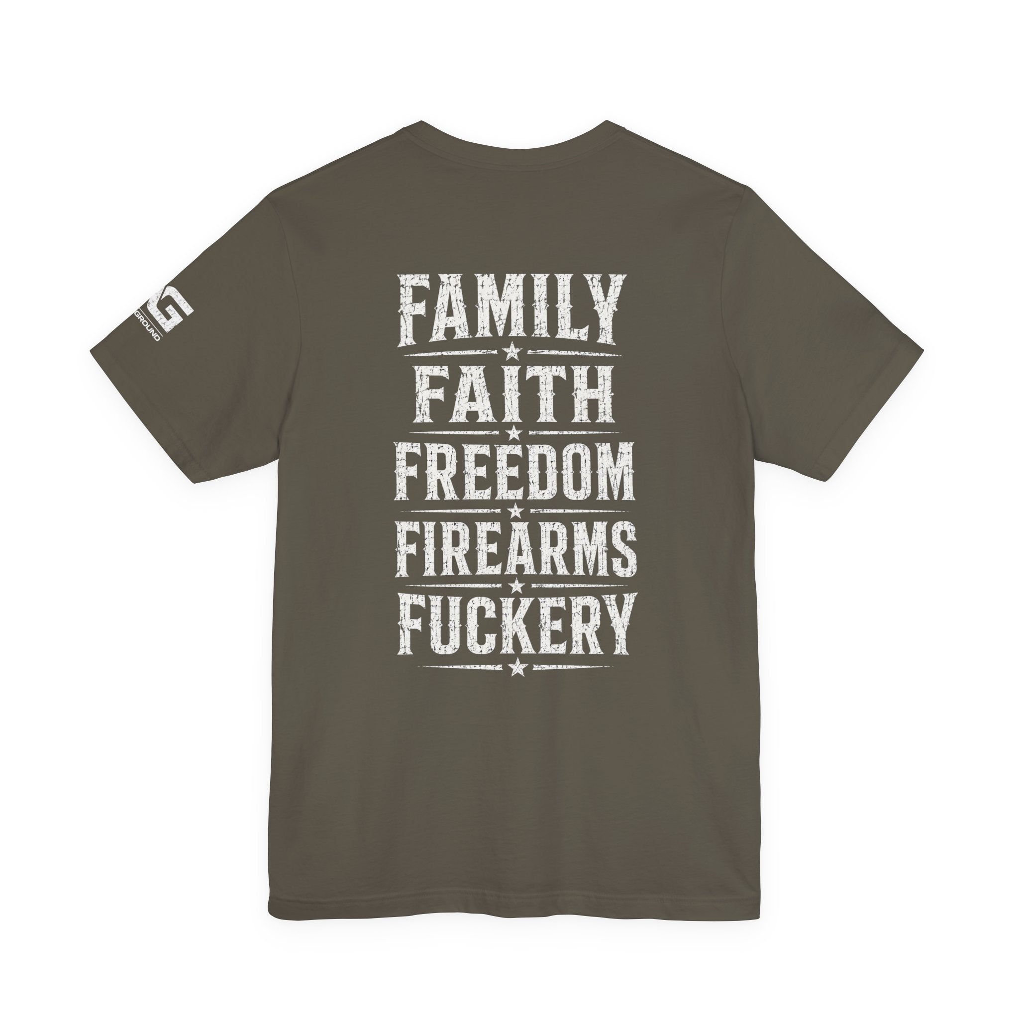 Liberty 1776 Tee - "Family Faith Freedom Firearms" Patriotic T-Shirt