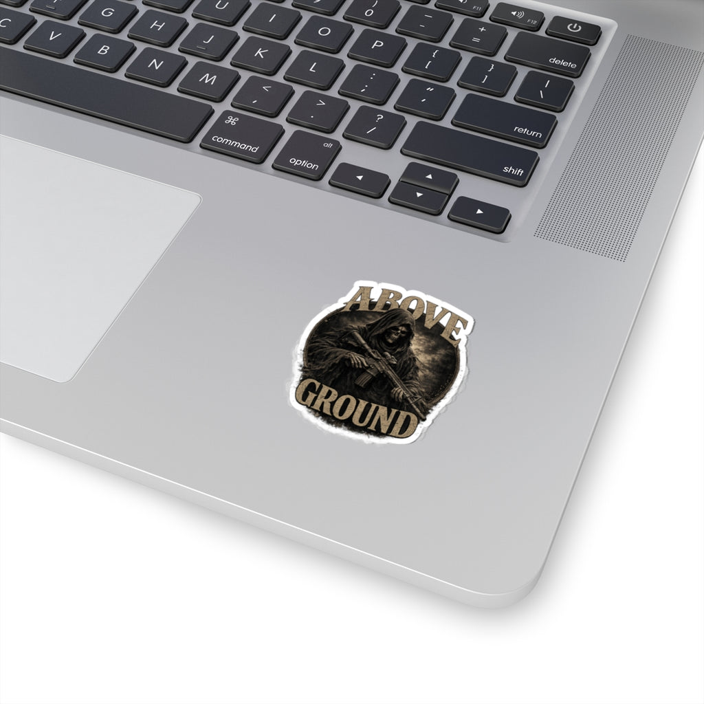 Above Ground Grim Reaper Rifle Sticker — Military Tactical Kiss-Cut Decal