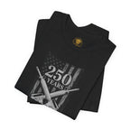 250 Years of Freedom Rifle Tee — Patriotic American Flag Shirt