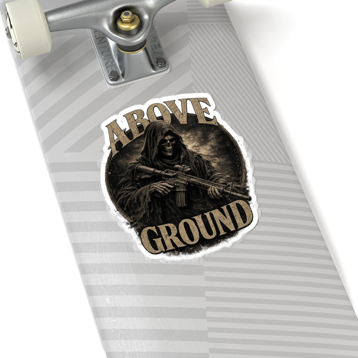 Above Ground Grim Reaper Rifle Sticker — Military Tactical Kiss-Cut Decal