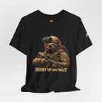 T-Shirt — 'Hurry Up and Wait' Military Sloth Graphic Tee