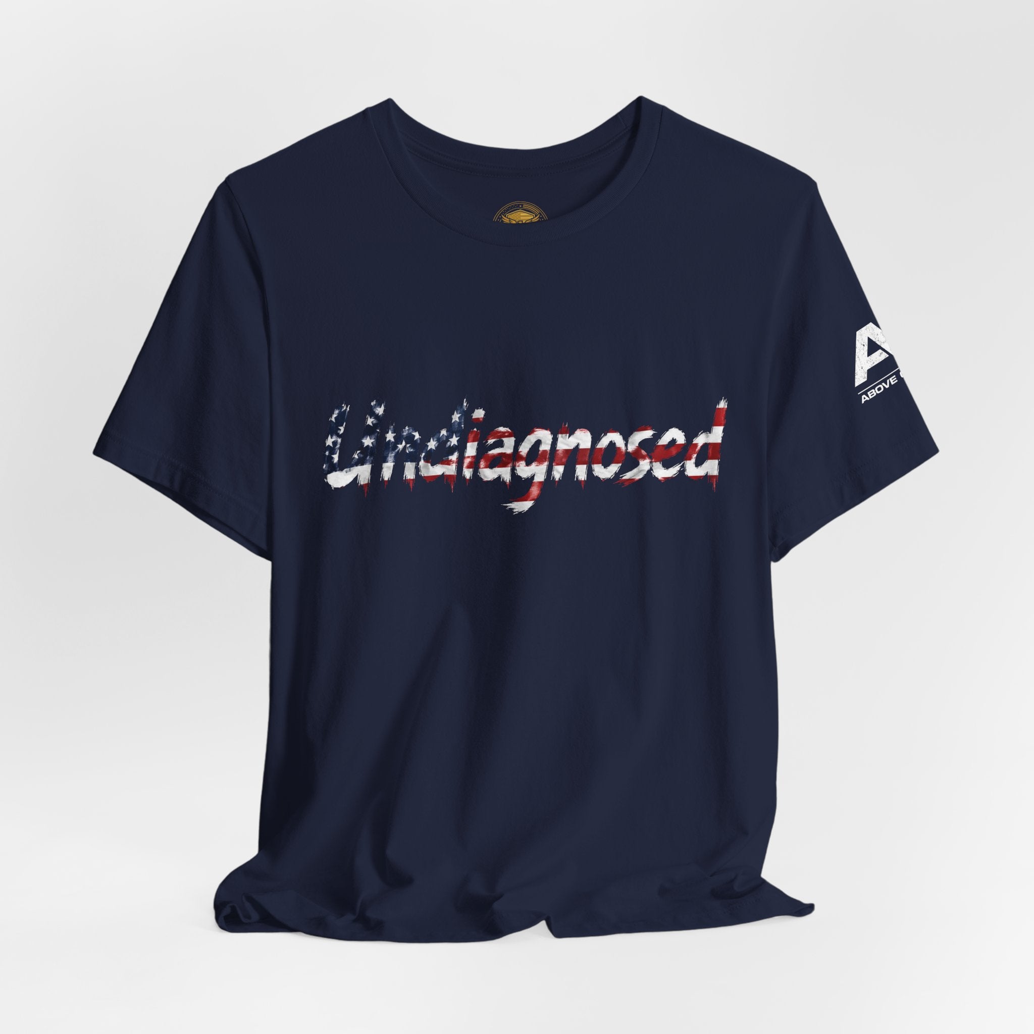 Undiagnosed T‑Shirt — Patriotic American Flag Script Tee