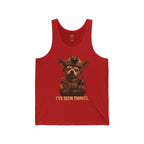 Tactical Chihuahua Tank Top — "I've Seen Things" Military Dog Graphic