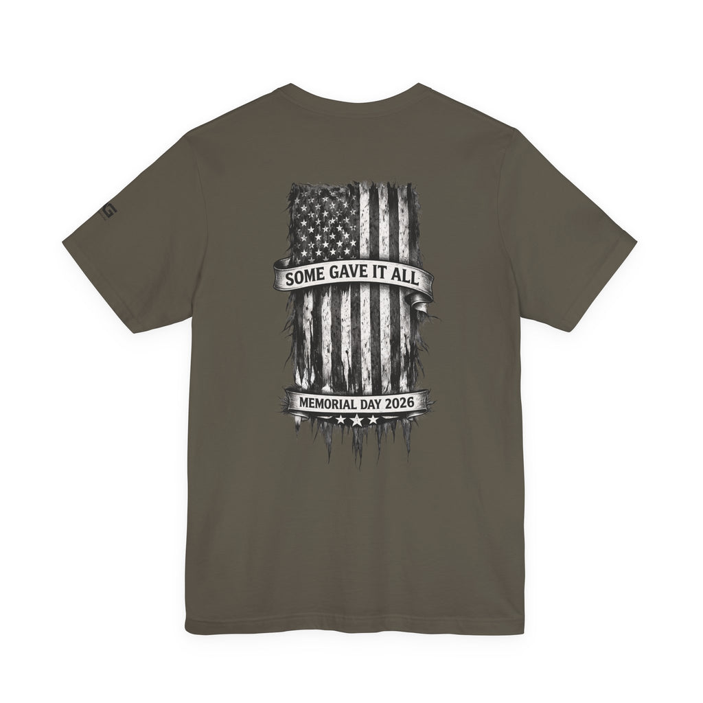 Memorial Day Tee — "Some Gave It All" Distressed American Flag T-Shirt