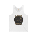 Above Ground Graphic Tank Top — 'Above Ground' Skull Design, AG Logo Back