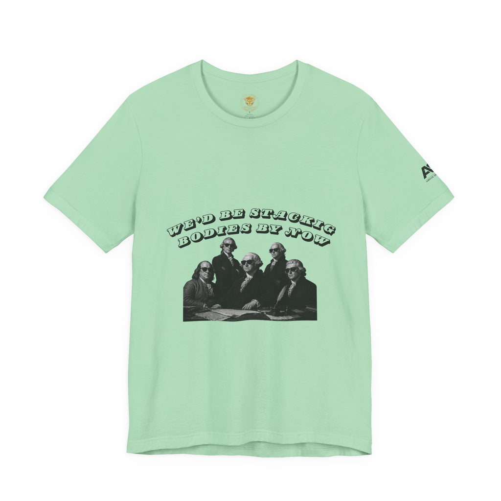 Graphic Tee — “Who Be Stacking Bodies?” Vintage Band Photo