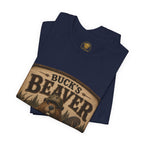 Beaver Taxidermy T‑Shirt — "Buck's Beaver Taxidermy: you duffern I'll stuff 'em" Rustic Hunting Tee