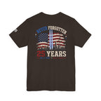 9/11 Memorial T-Shirt — "Never Forgotten 25 Years" American Flag Tribute Tee