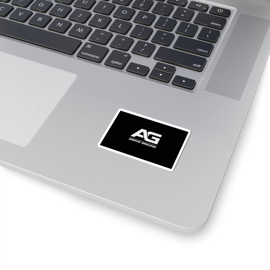 Above Ground AG Logo Sticker — Kiss-Cut Black Vinyl Laptop Decal