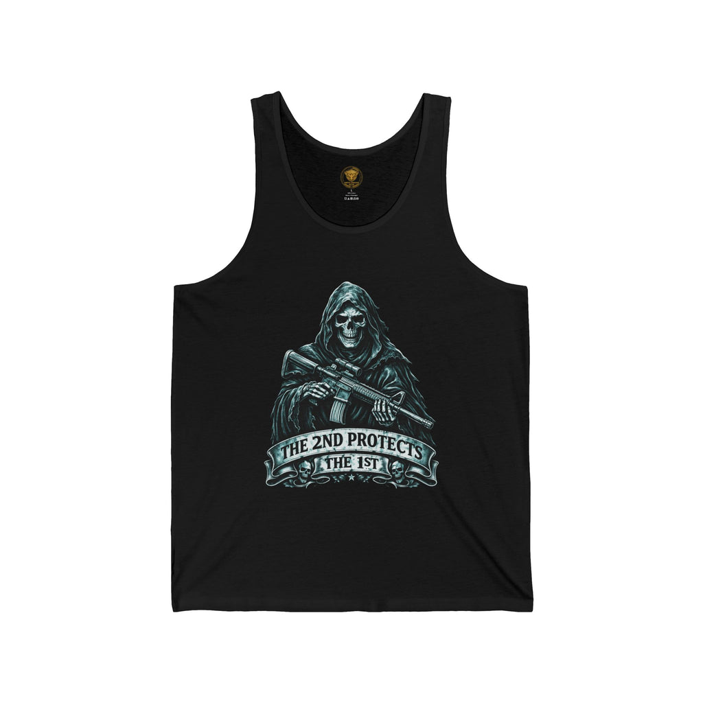 2nd Protects 1st Tank Top — Tactical Skeleton Rifle Graphic Tank