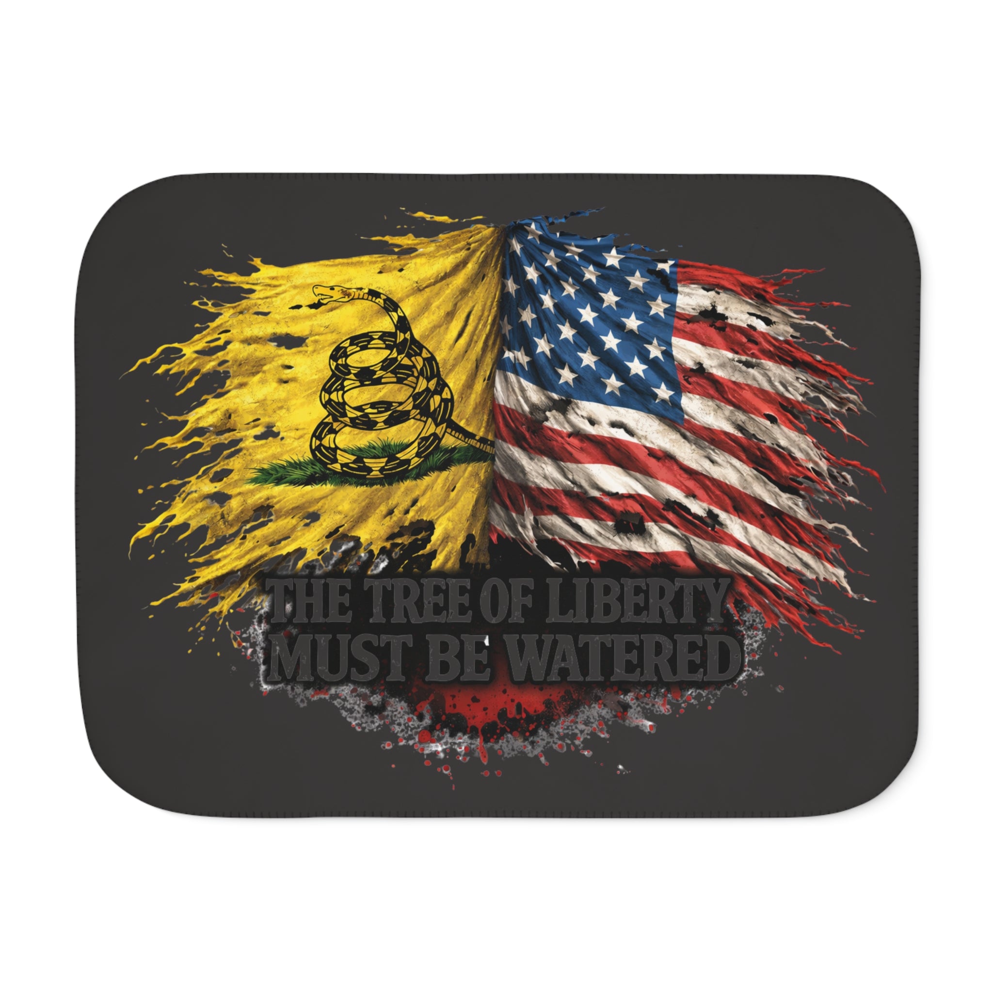 Sherpa Blanket —  "The Tree of Liberty Must Be Watered" Patriotic Throw