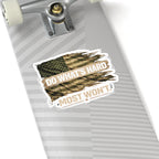 Do What's Hard Most Won't Sticker — Distressed American Flag Motivational Kiss-Cut Sticker