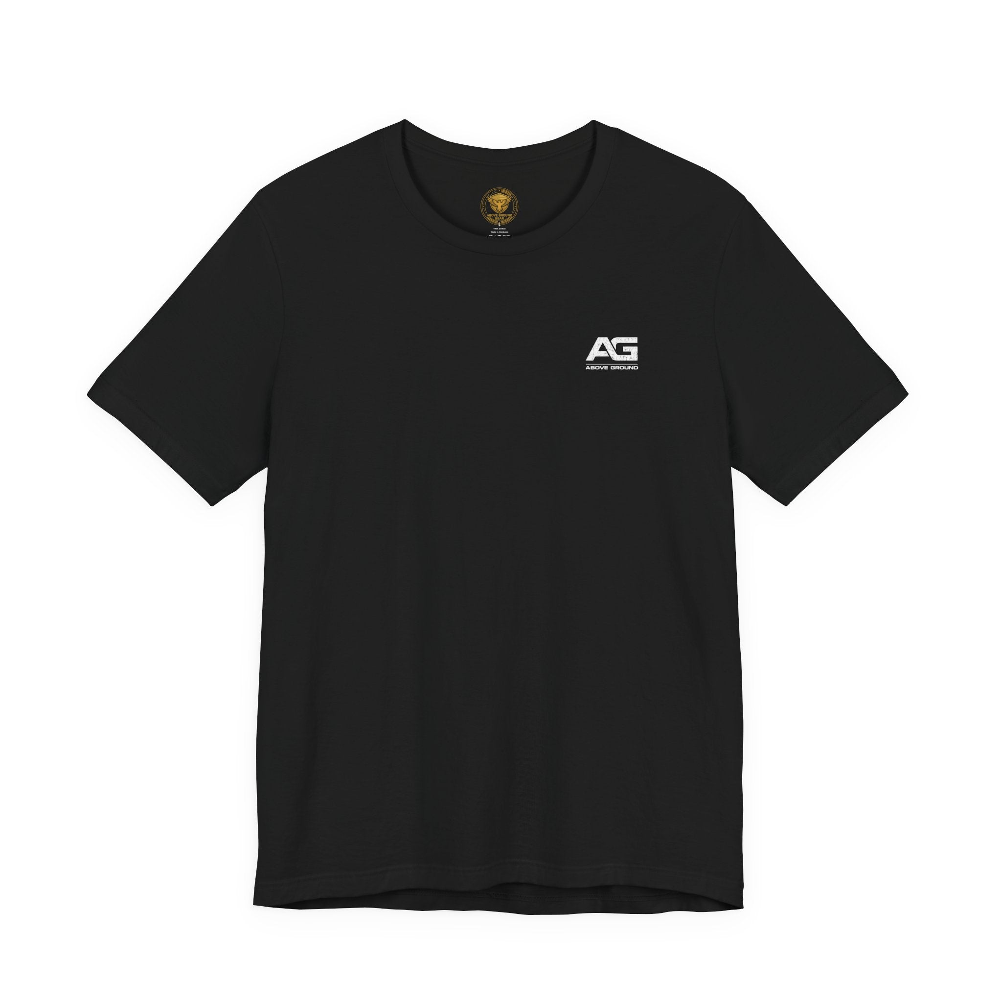 Distressed American Flag Tee — Vintage Black Patriotic T-Shirt