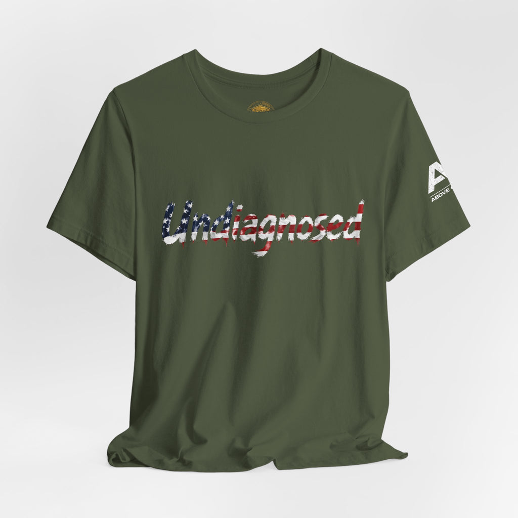 Undiagnosed T‑Shirt — Patriotic American Flag Script Tee