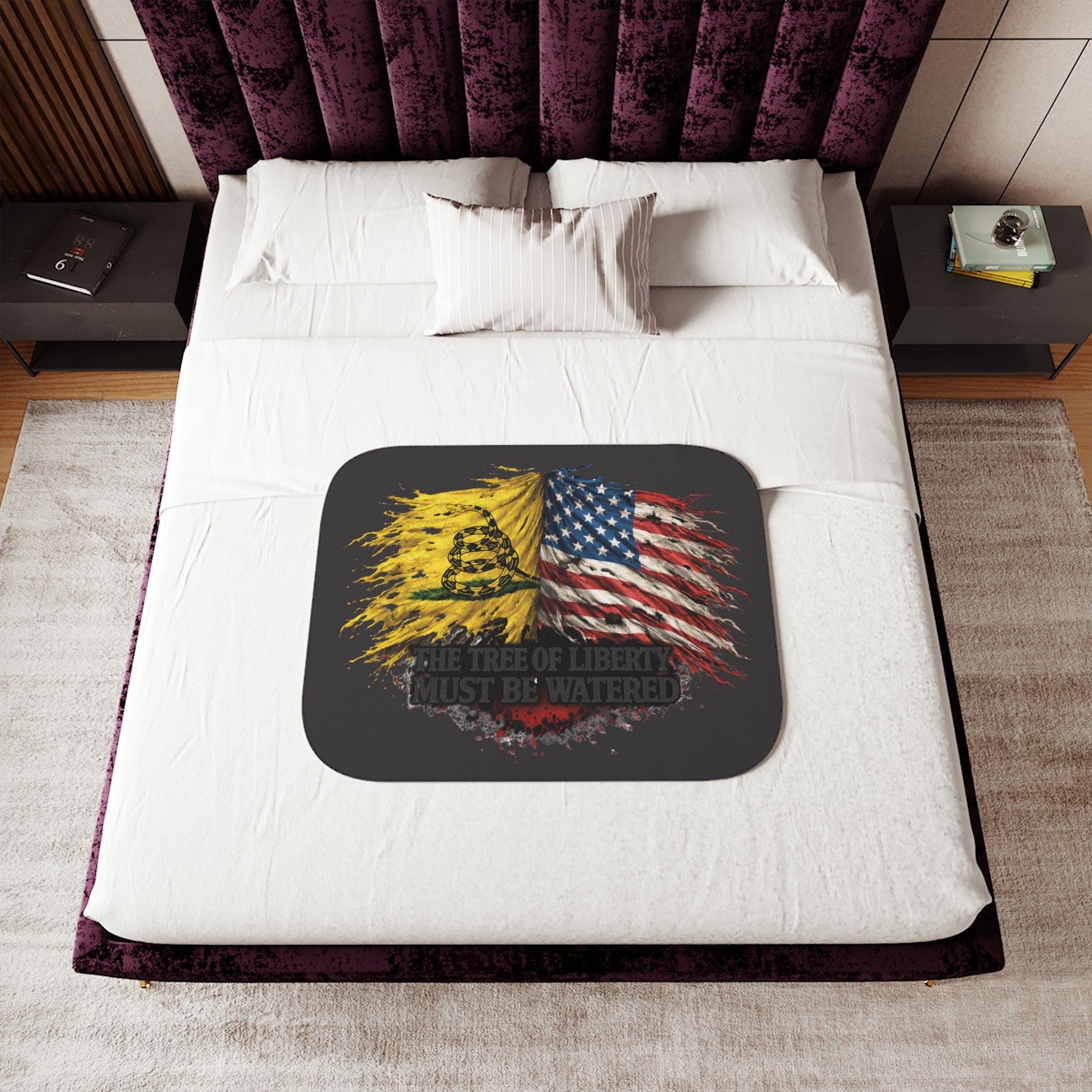 Sherpa Blanket —  "The Tree of Liberty Must Be Watered" Patriotic Throw
