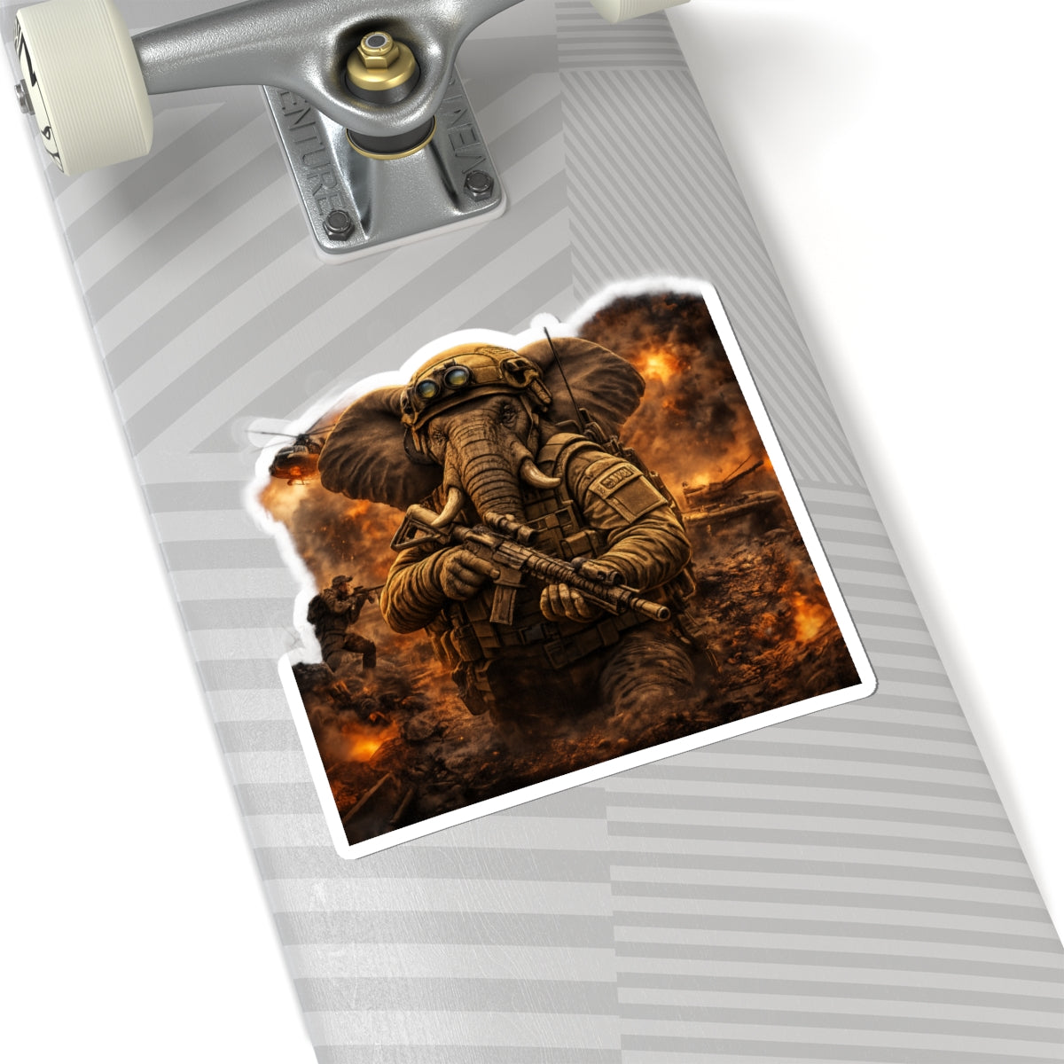 Elephant Soldier Kiss-Cut Sticker – Tactical Warzone Military Design