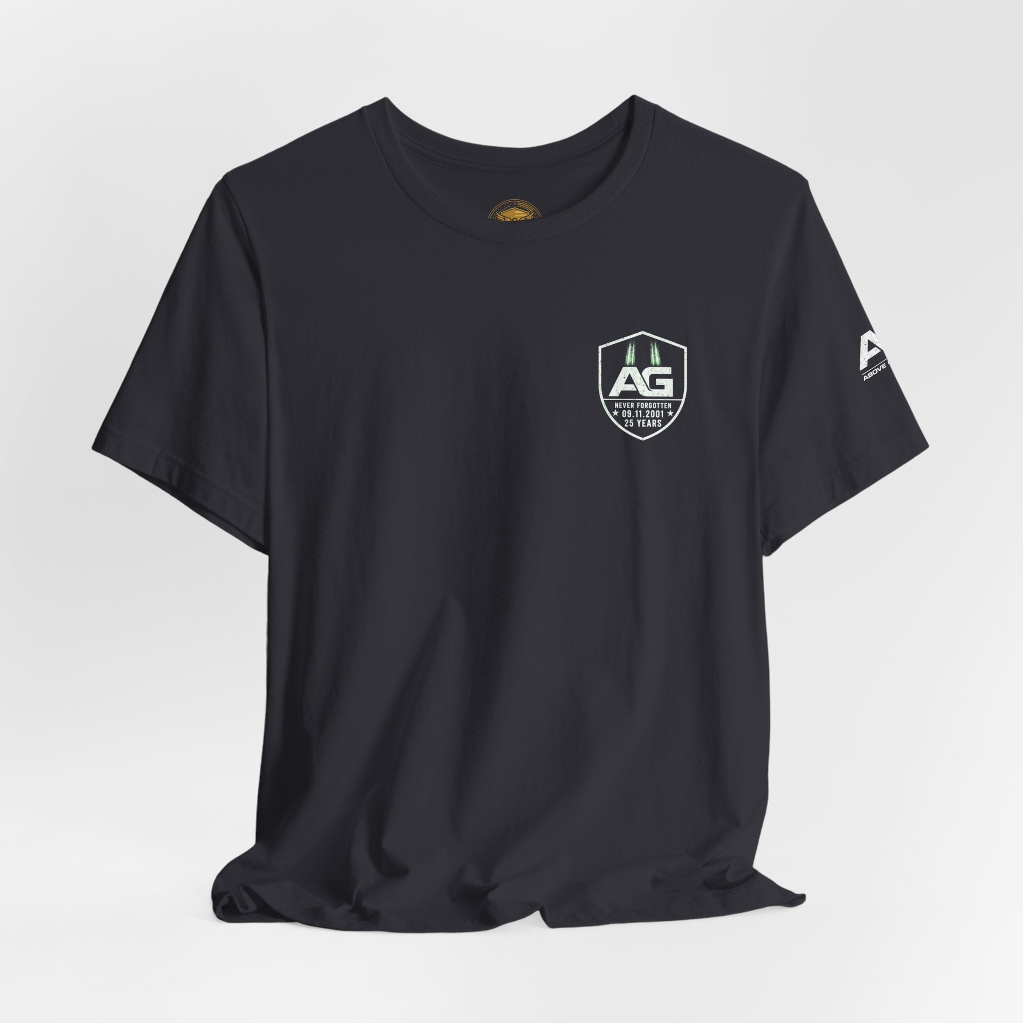 9/11 Tribute T-Shirt — "The Fallen, The Faithful, The Free" 25th Anniversary Memorial Tee