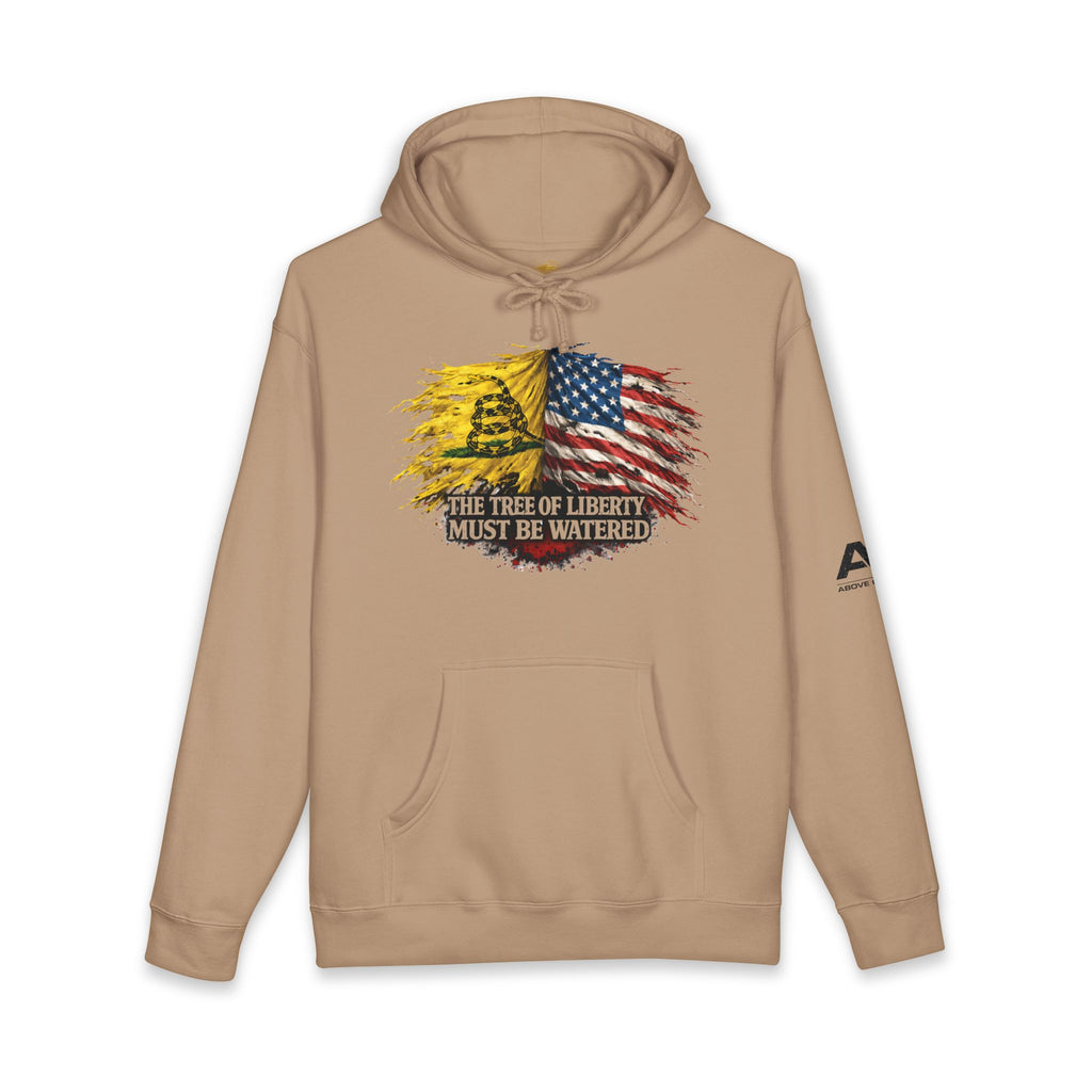 Liberty Tree Hoodie — "The Tree of Liberty Must Be Watered" American Flag Sweatshirt