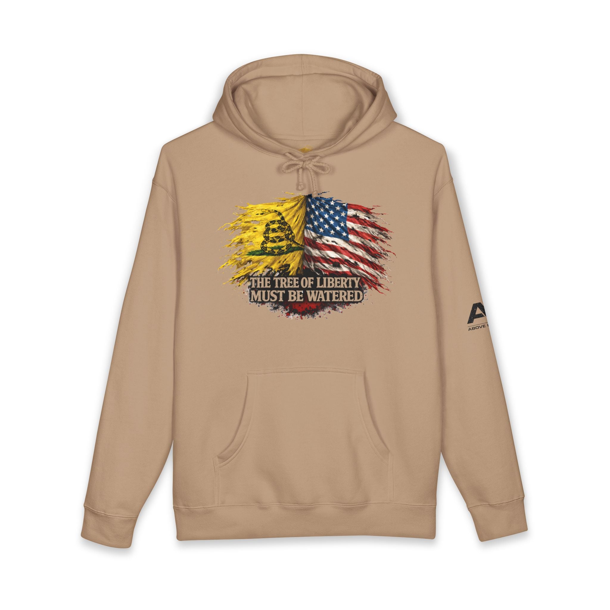 Liberty Tree Hoodie — "The Tree of Liberty Must Be Watered" American Flag Sweatshirt