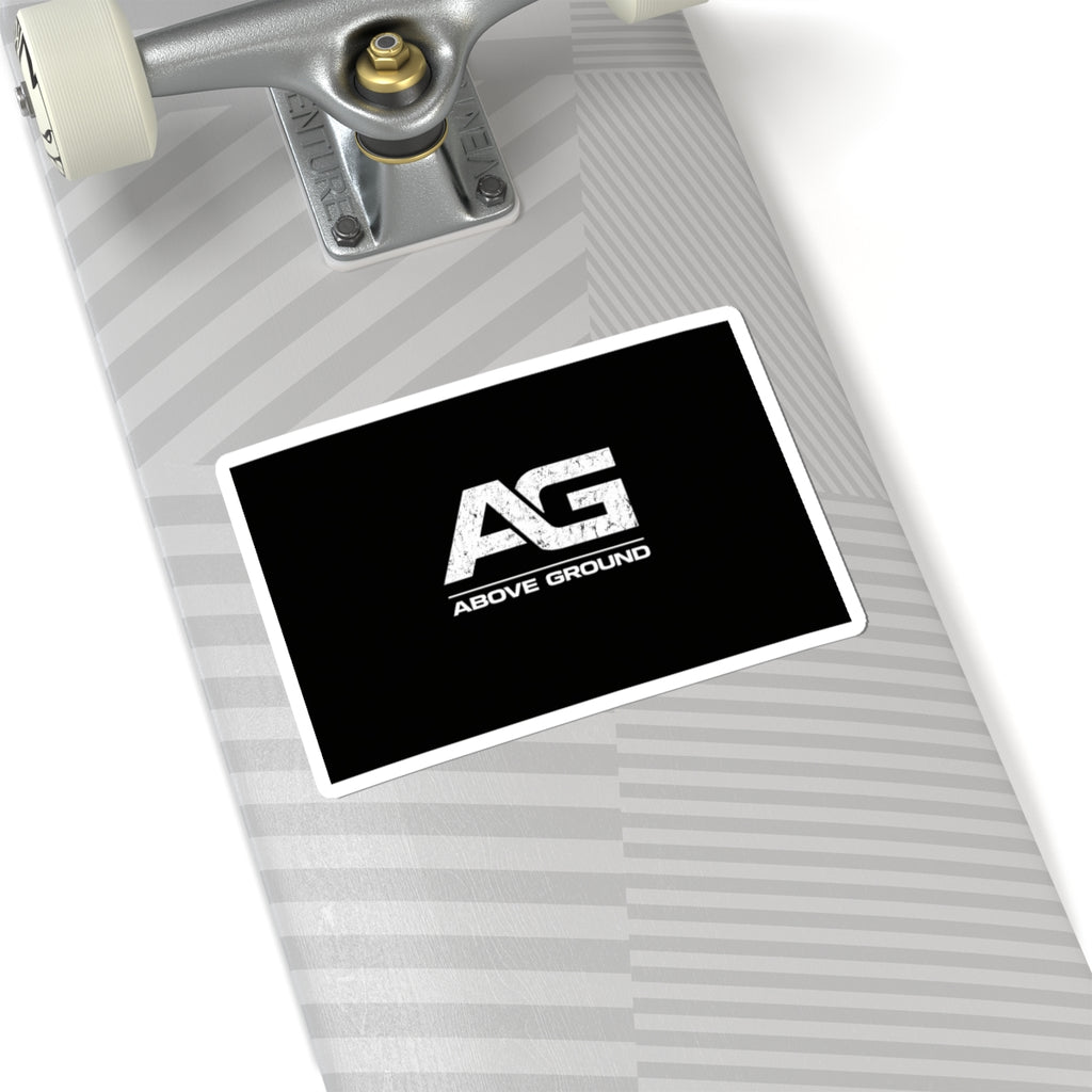 Above Ground AG Logo Sticker — Kiss-Cut Black Vinyl Laptop Decal