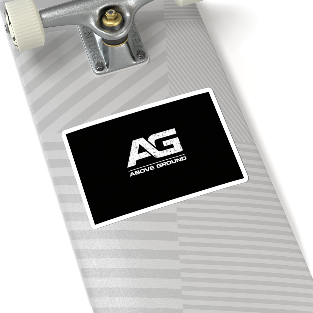 Above Ground AG Logo Sticker — Kiss-Cut Black Vinyl Laptop Decal