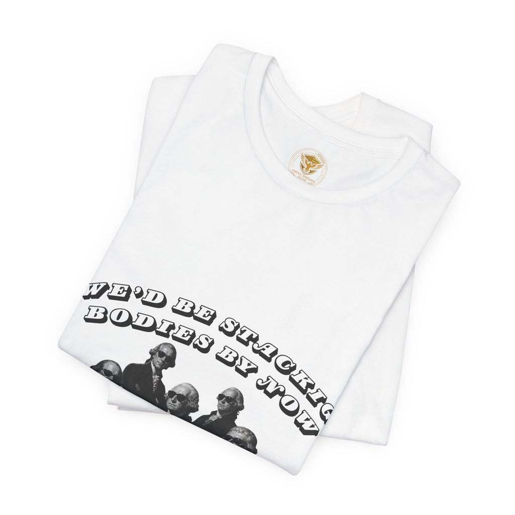 Graphic Tee — “Who Be Stacking Bodies?” Vintage Band Photo