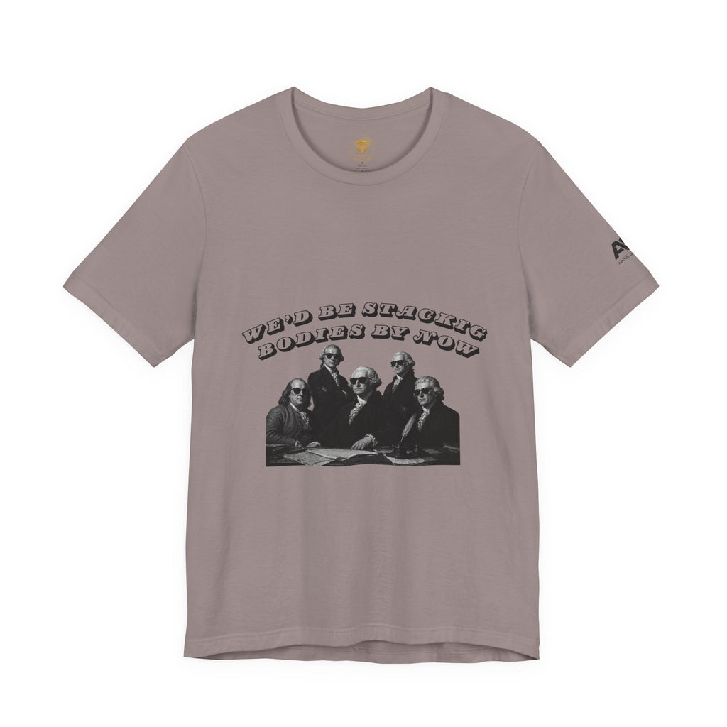 Graphic Tee — “Who Be Stacking Bodies?” Vintage Band Photo