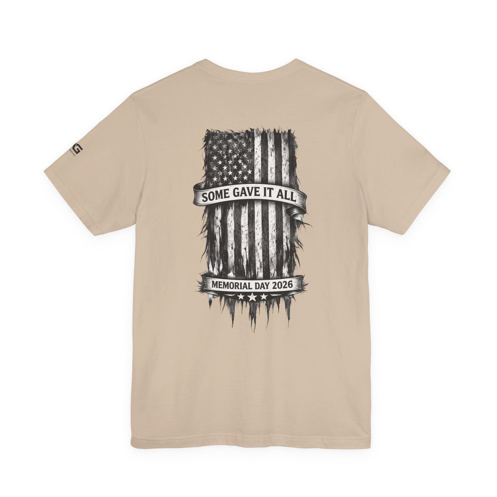 Memorial Day Tee — "Some Gave It All" Distressed American Flag T-Shirt